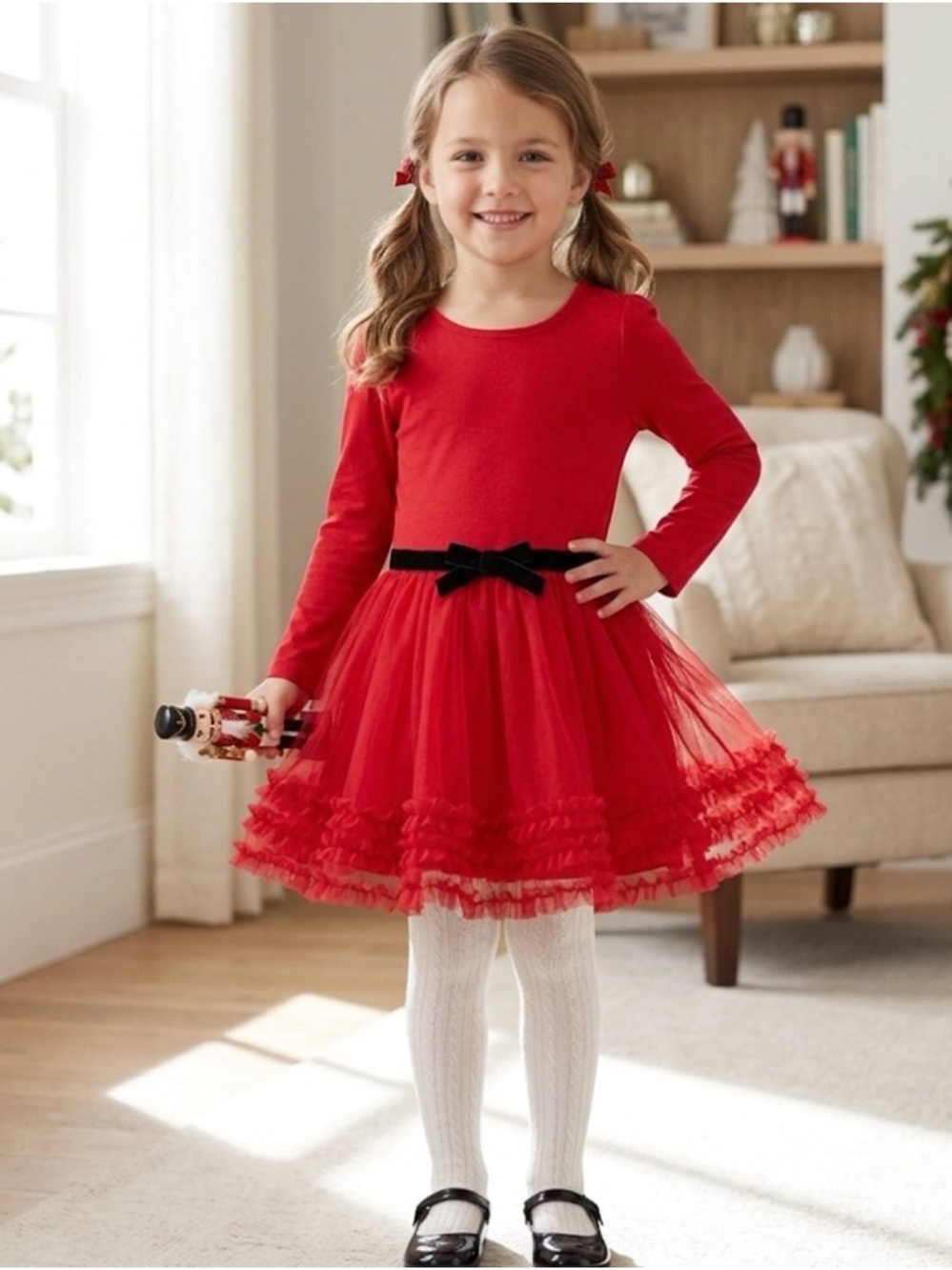 Circo Red Long Sleeve Casual Dress for girls